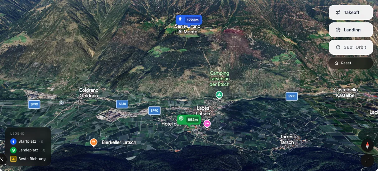 3D terrain map preview