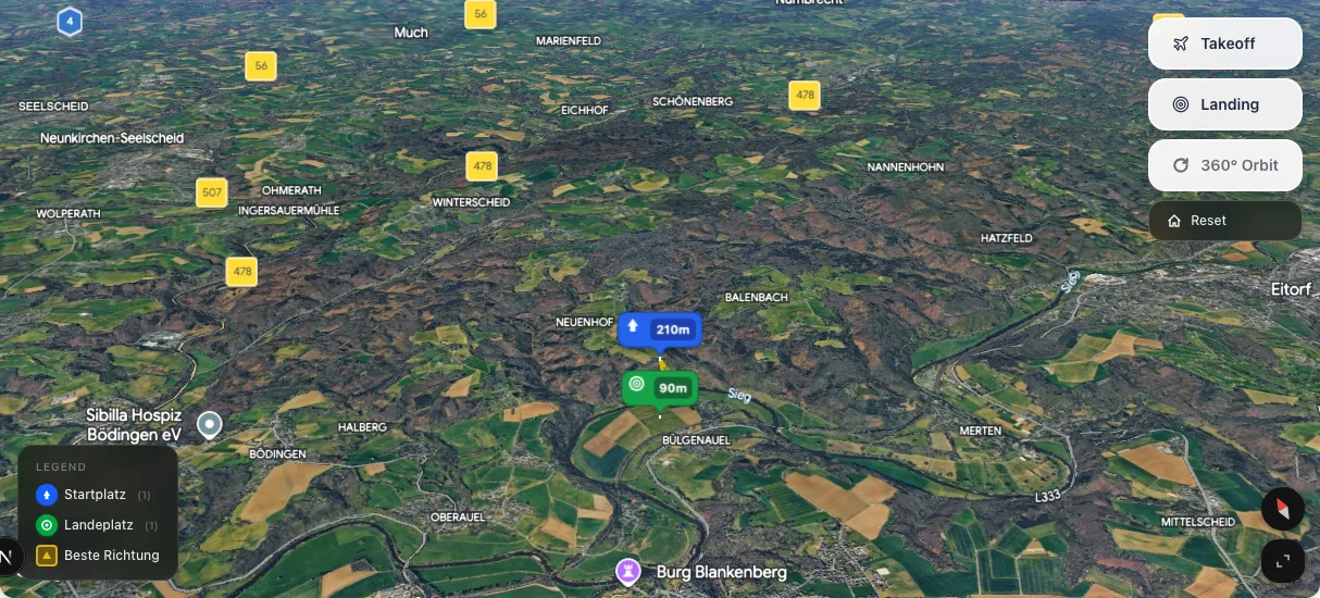 3D terrain map preview
