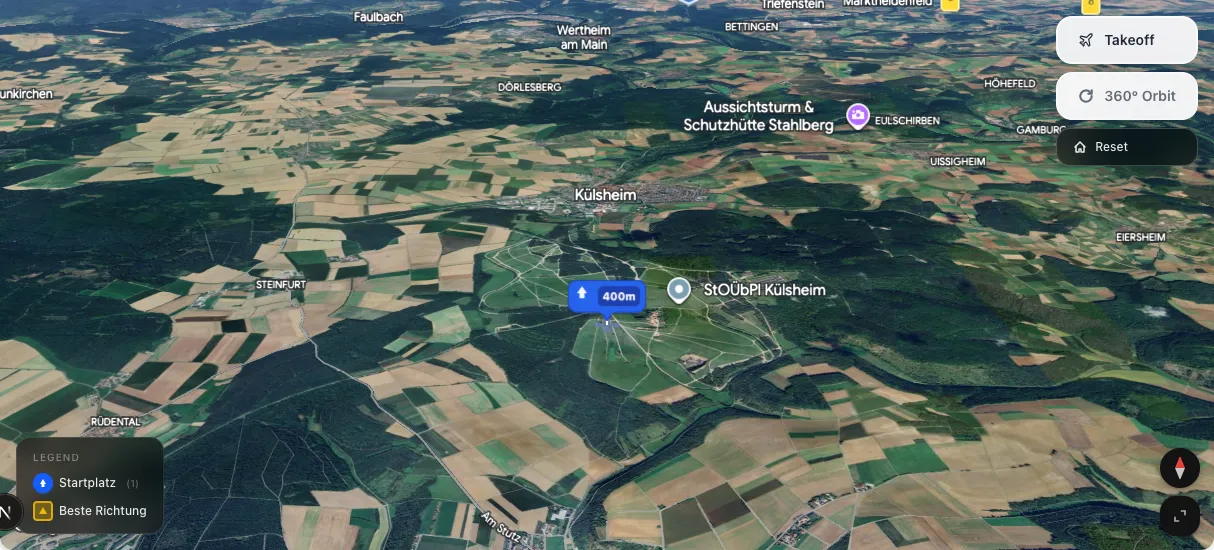3D terrain map preview
