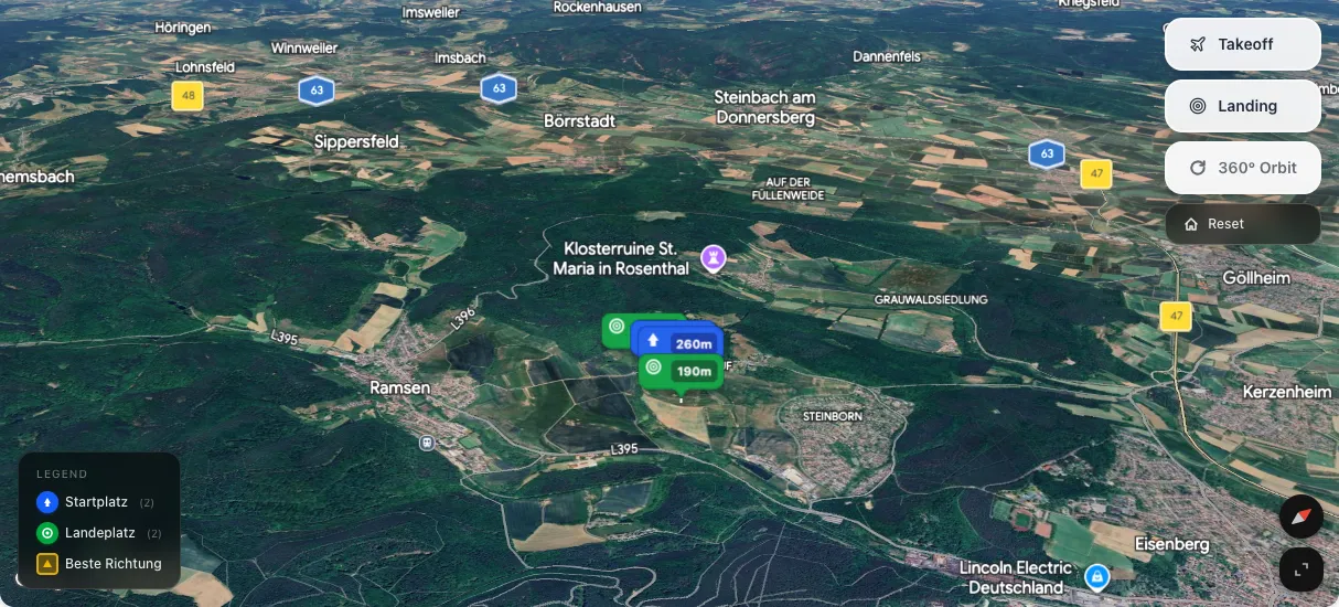 3D terrain map preview