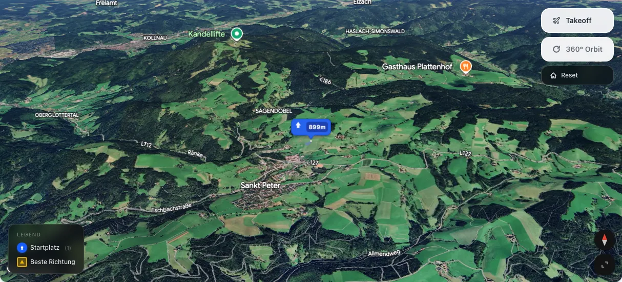 3D terrain map preview