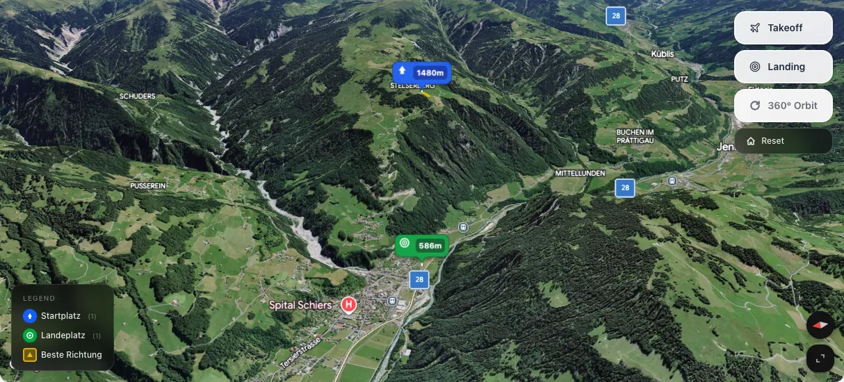 3D terrain map preview