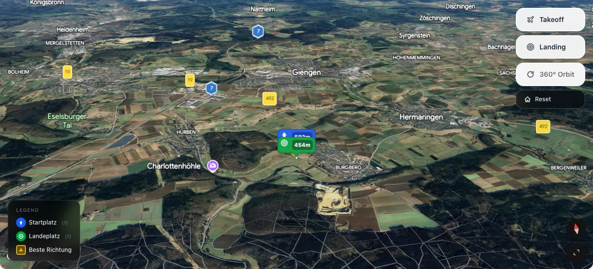 3D terrain map preview