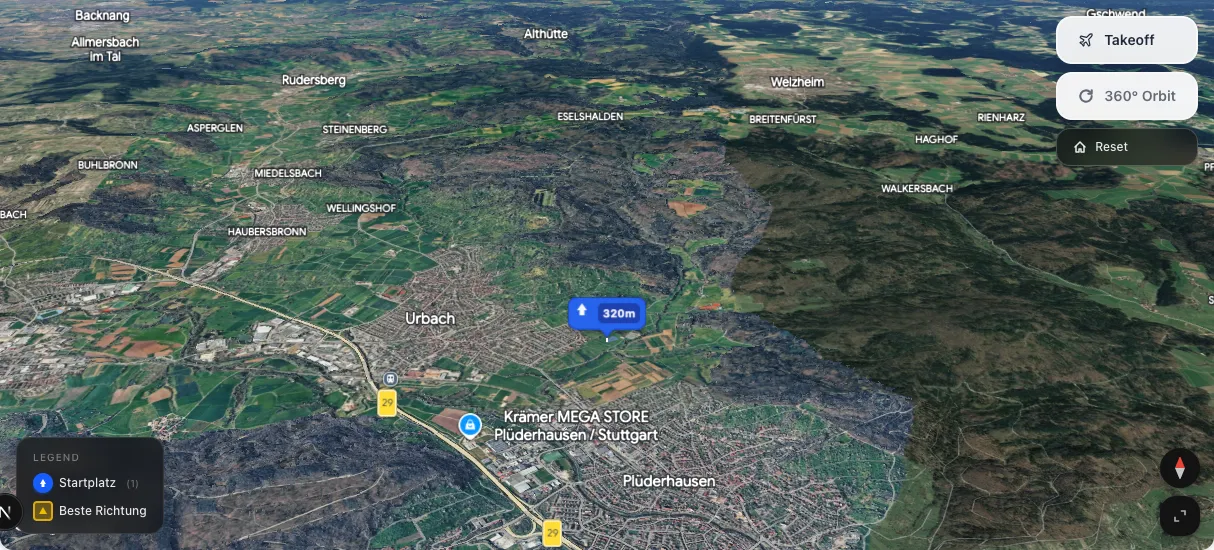 3D terrain map preview