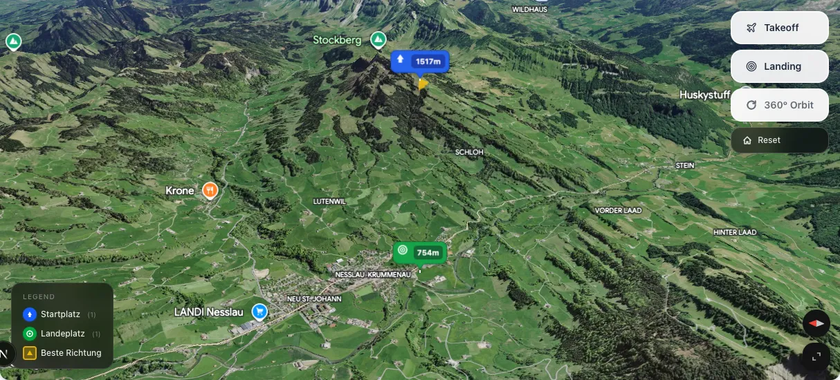 3D terrain map preview