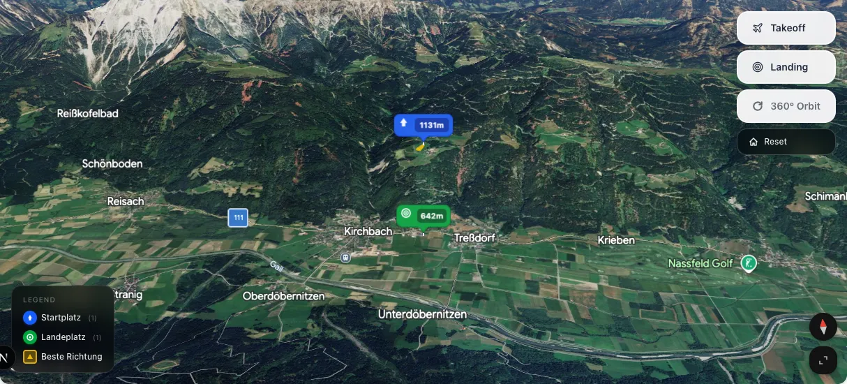 3D terrain map preview