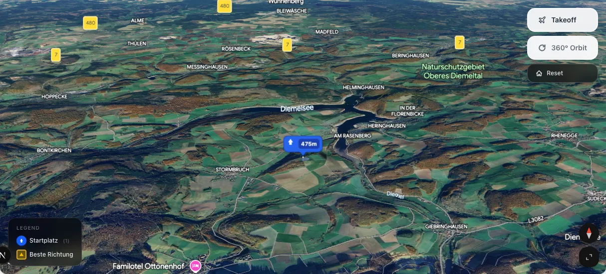 3D terrain map preview