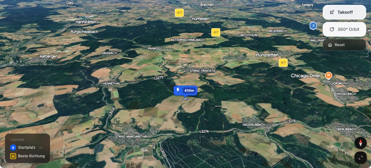 3D terrain map preview