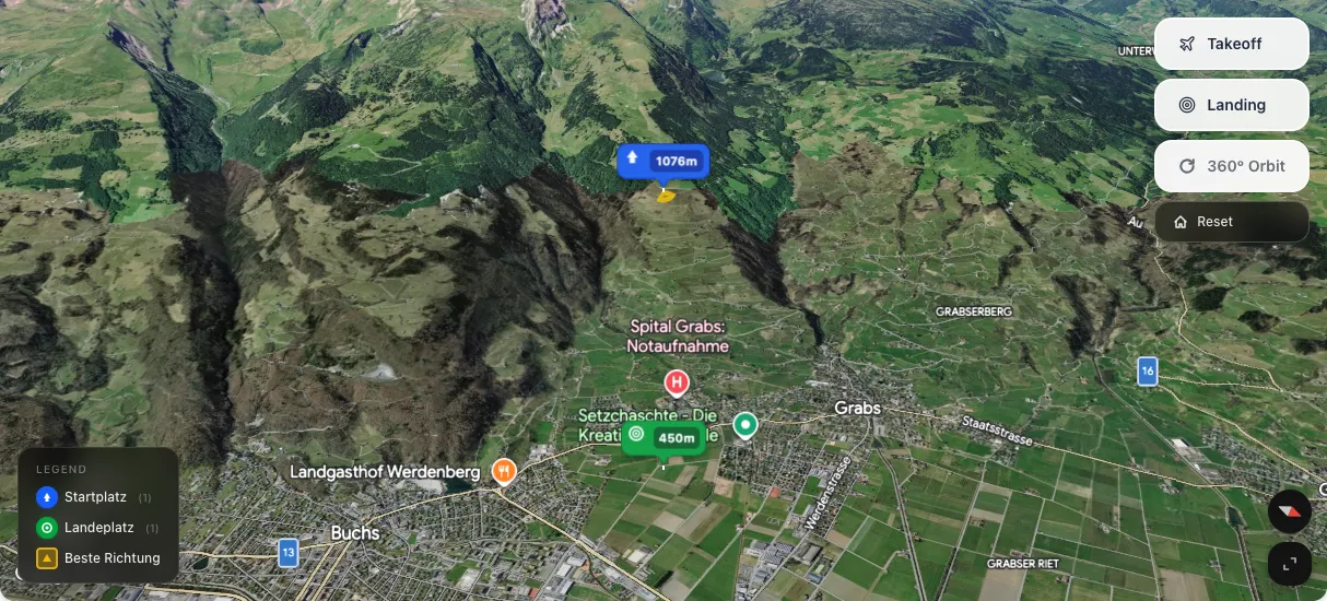 3D terrain map preview