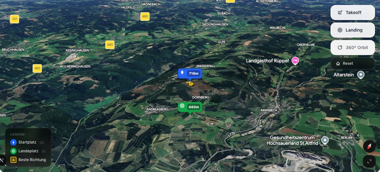 3D terrain map preview