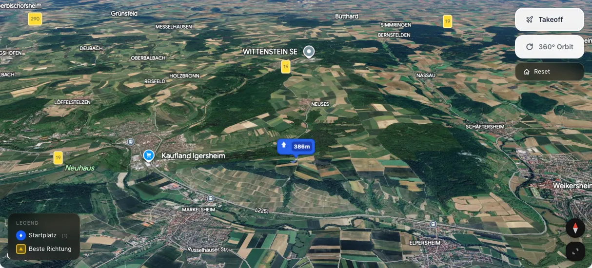 3D terrain map preview