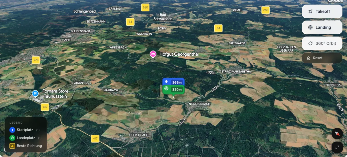 3D terrain map preview