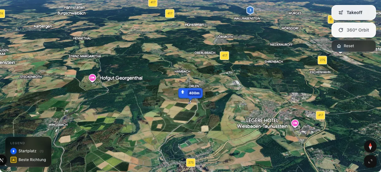 3D terrain map preview