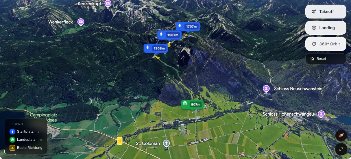 3D terrain map preview