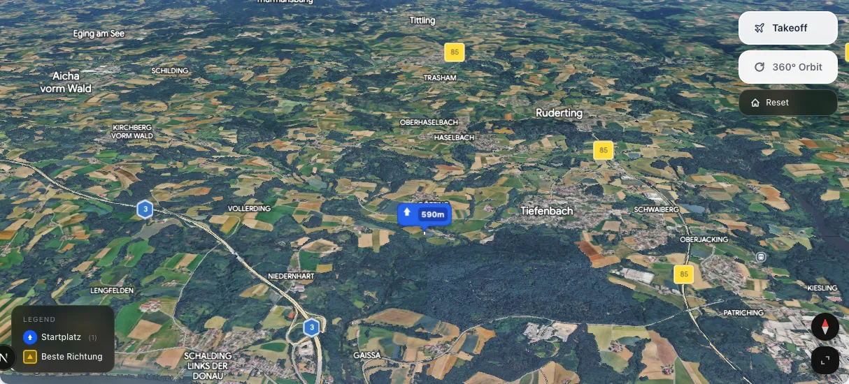 3D terrain map preview