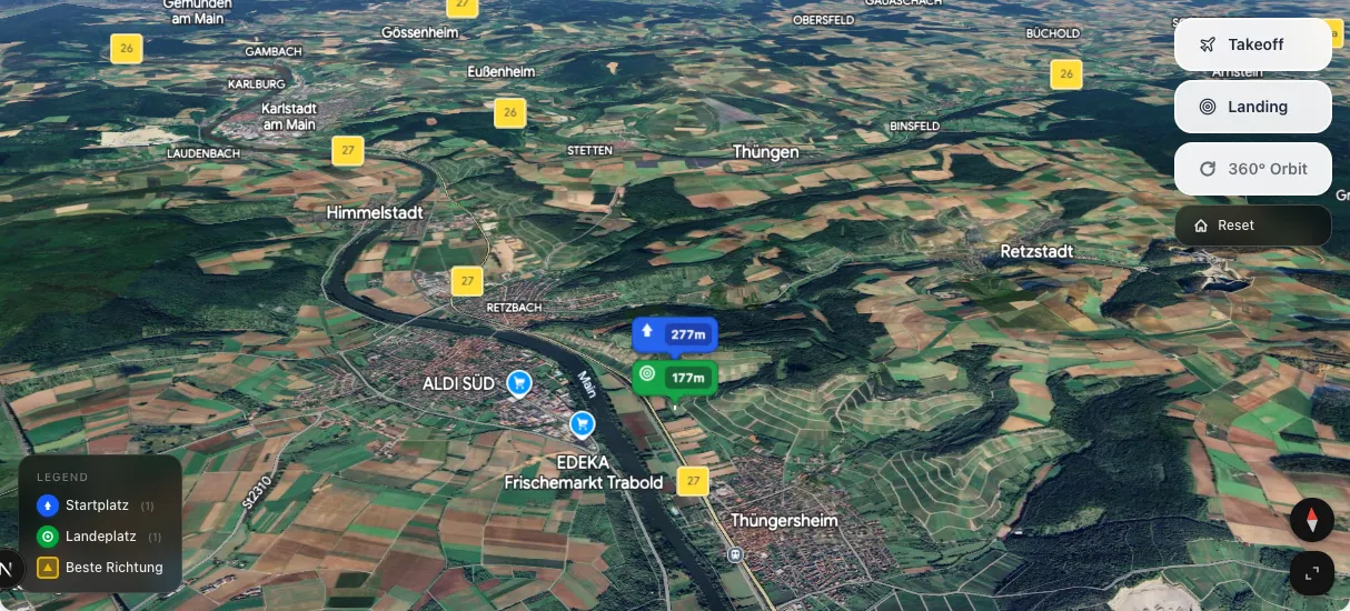 3D terrain map preview