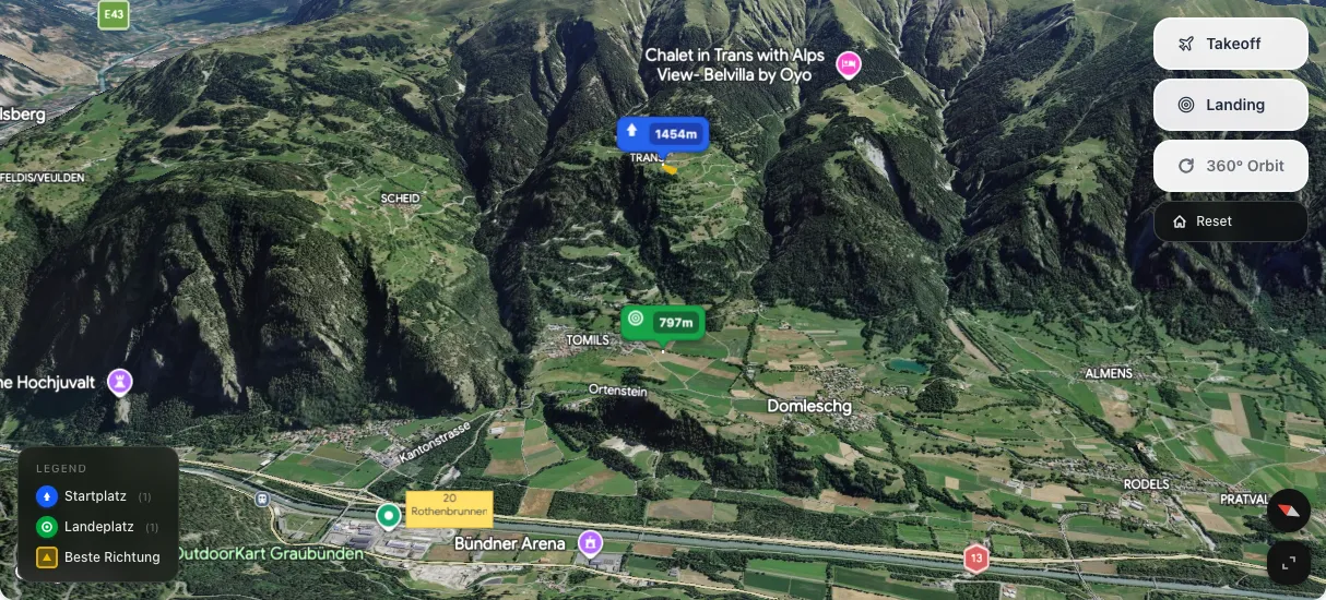 3D terrain map preview