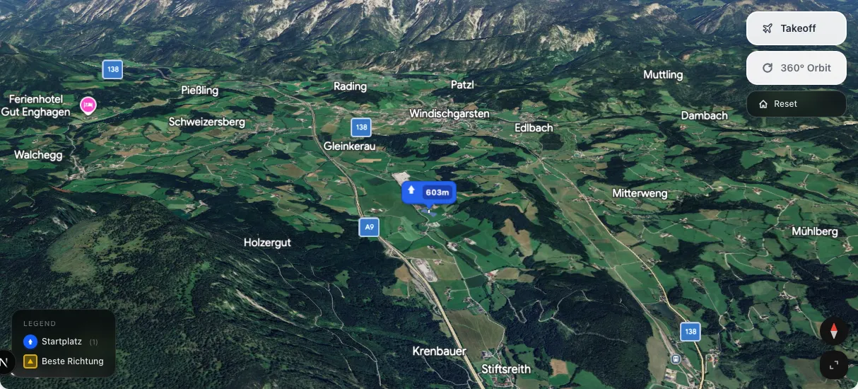 3D terrain map preview