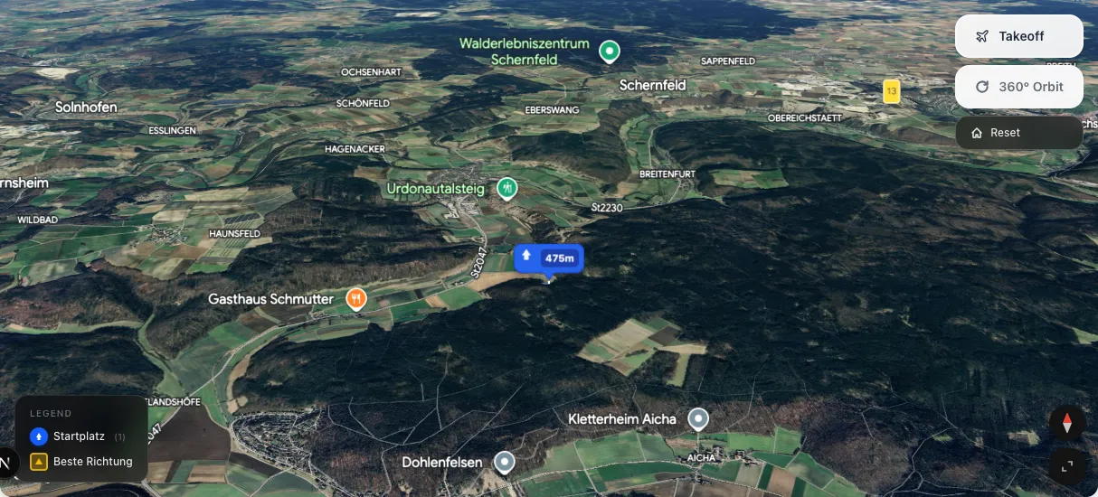 3D terrain map preview