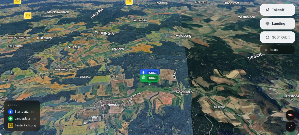 3D terrain map preview