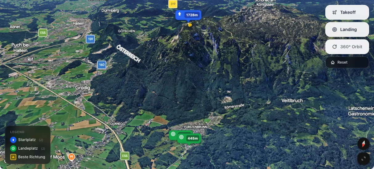 3D terrain map preview