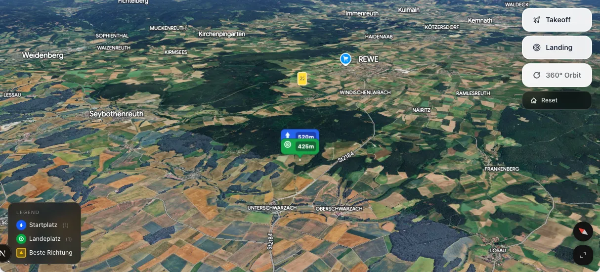 3D terrain map preview