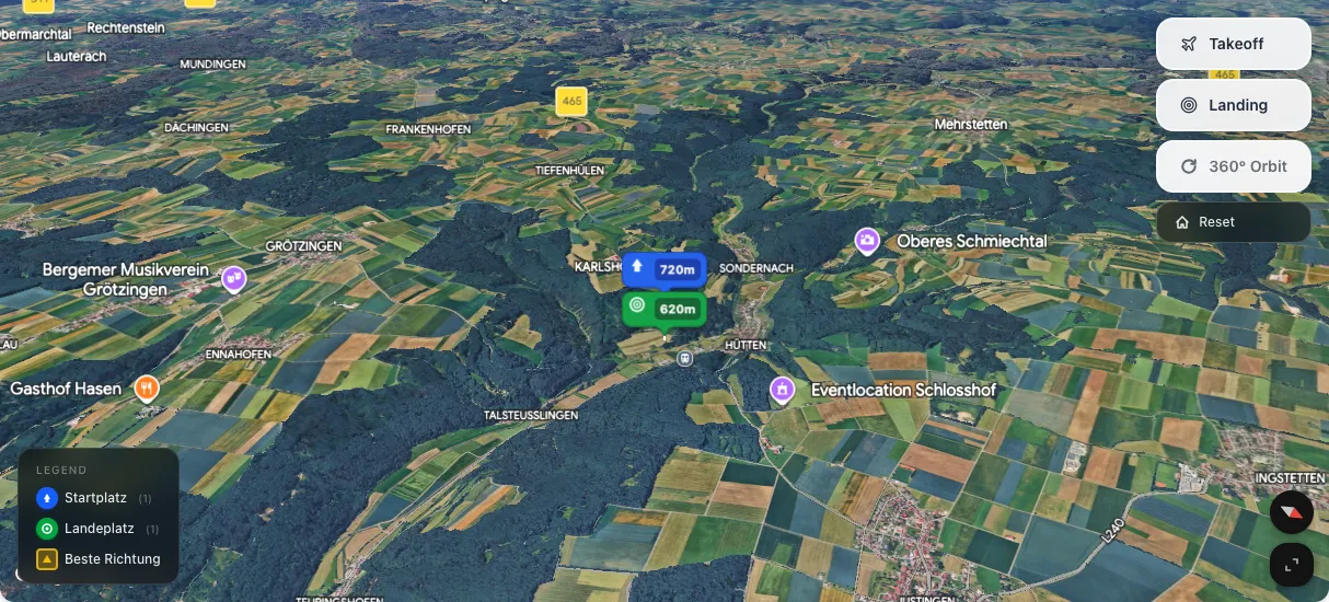 3D terrain map preview