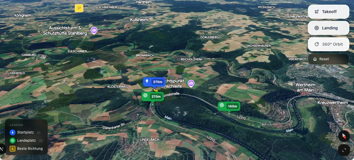 3D terrain map preview