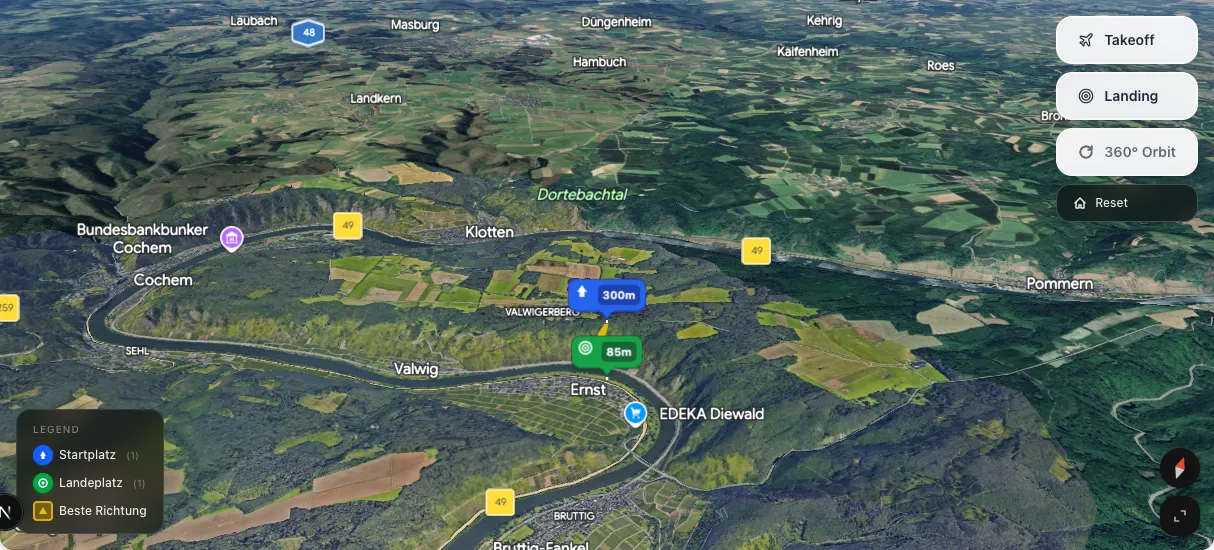 3D terrain map preview