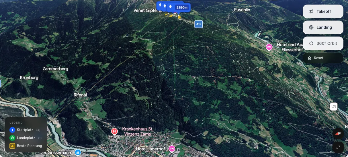 3D terrain map preview