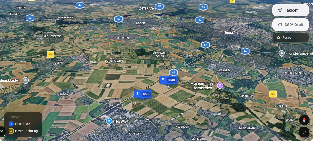 3D terrain map preview