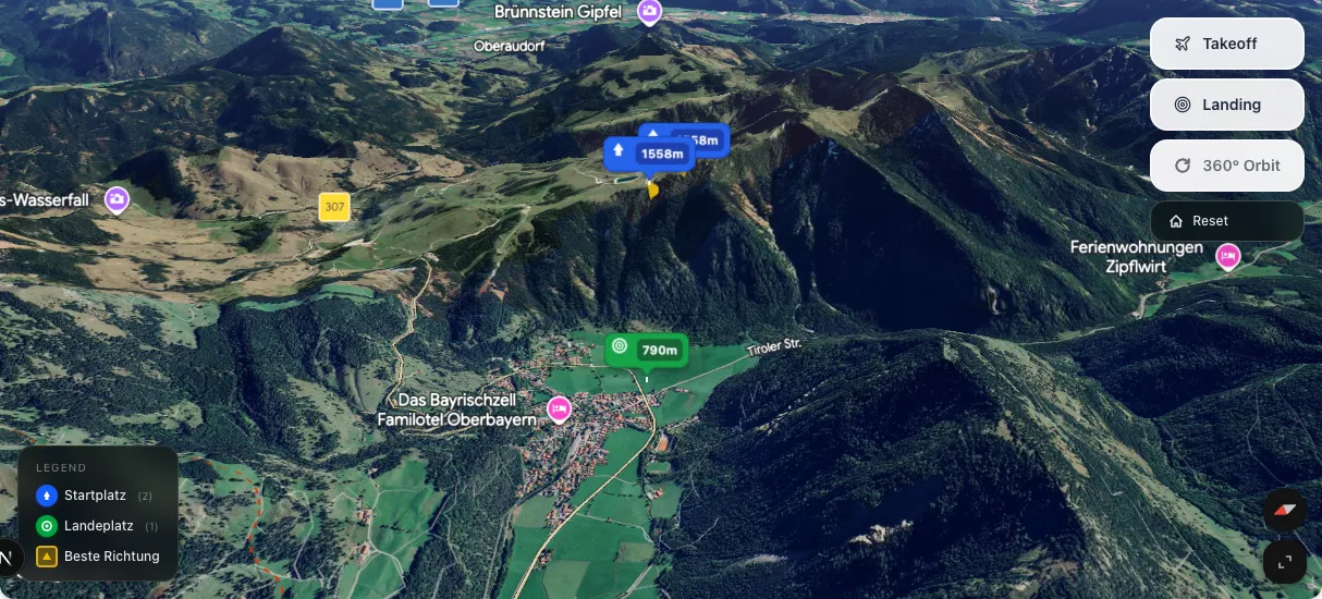 3D terrain map preview