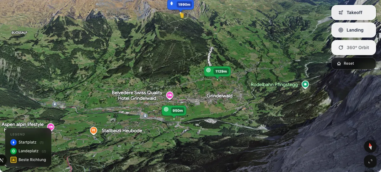 3D terrain map preview