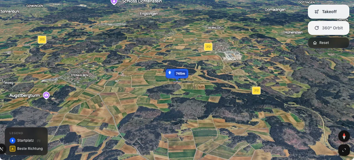 3D terrain map preview