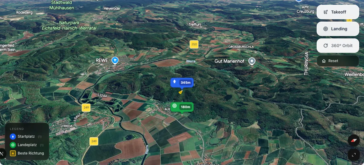 3D terrain map preview