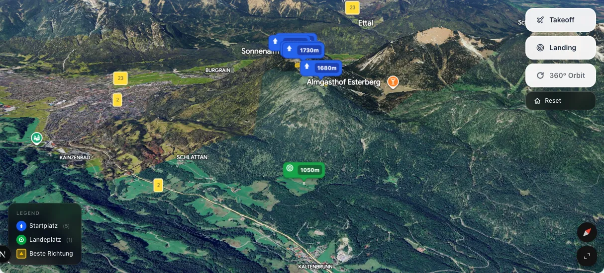 3D terrain map preview