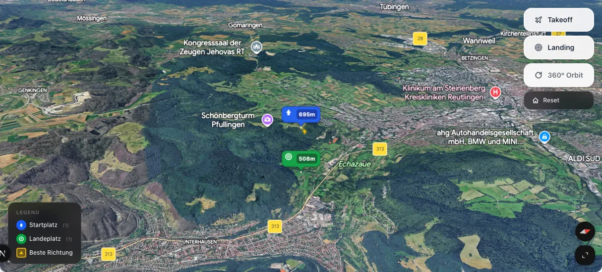 3D terrain map preview