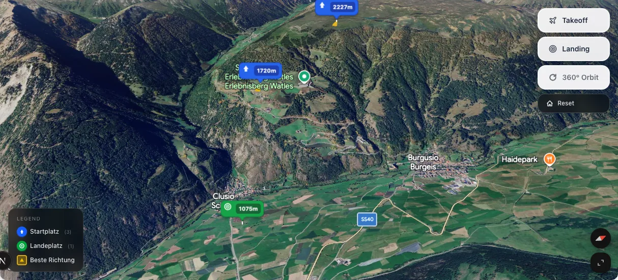 3D terrain map preview