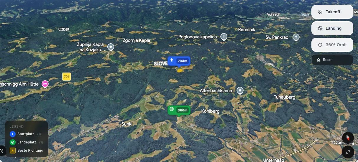 3D terrain map preview