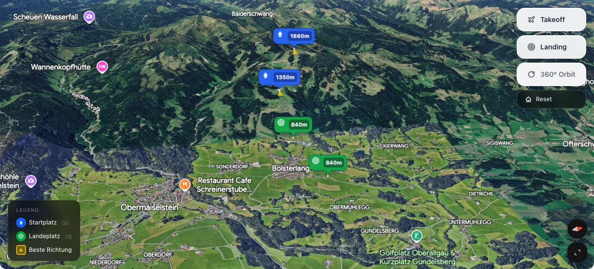 3D terrain map preview