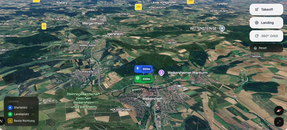 3D terrain map preview