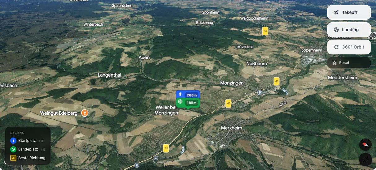 3D terrain map preview