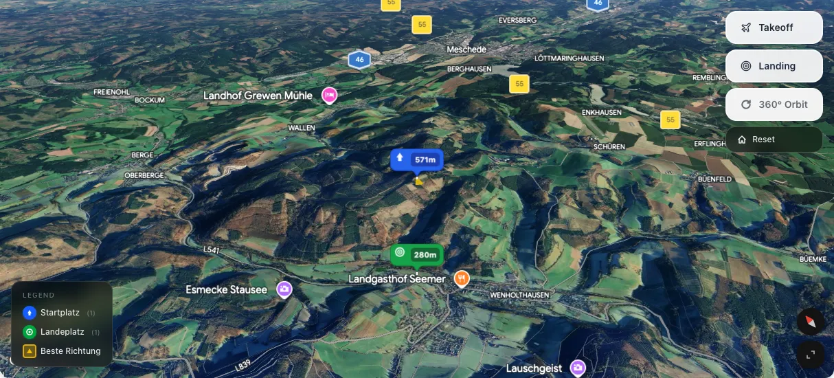 3D terrain map preview