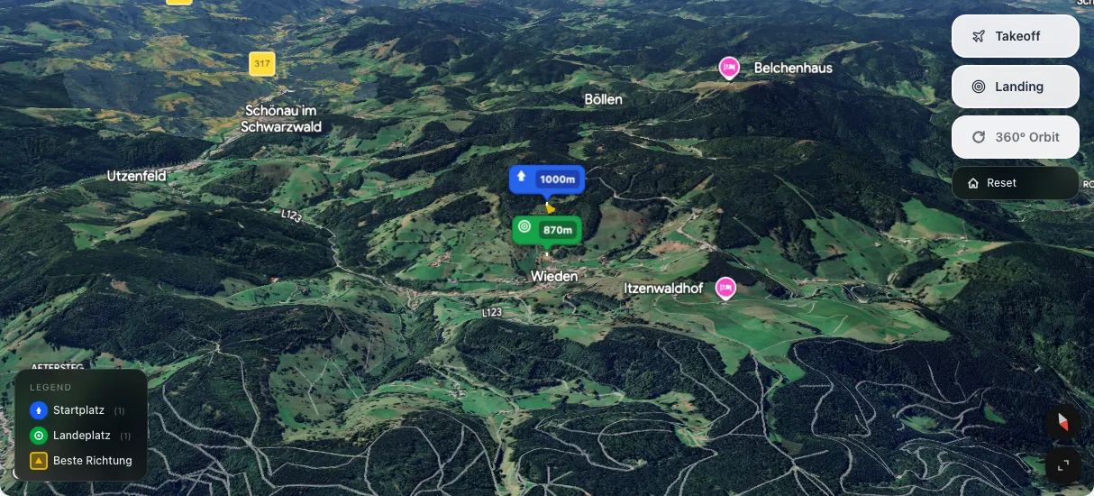 3D terrain map preview