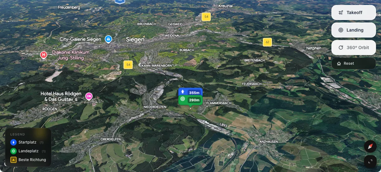 3D terrain map preview