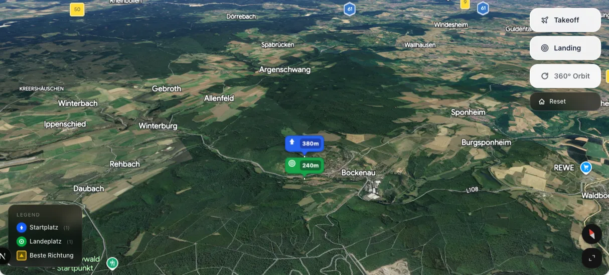 3D terrain map preview