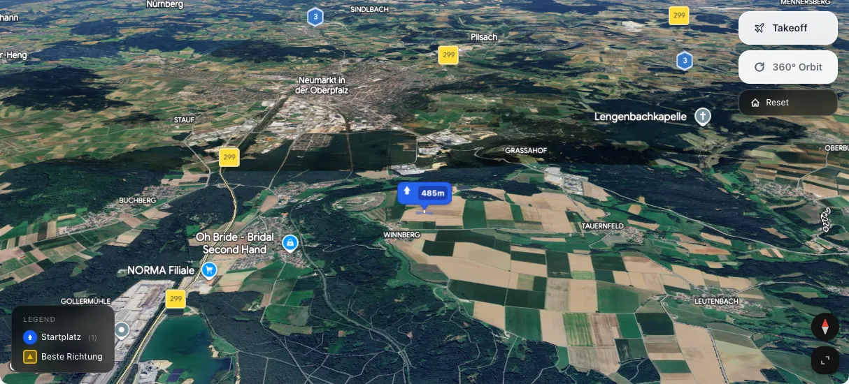 3D terrain map preview