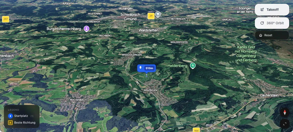 3D terrain map preview