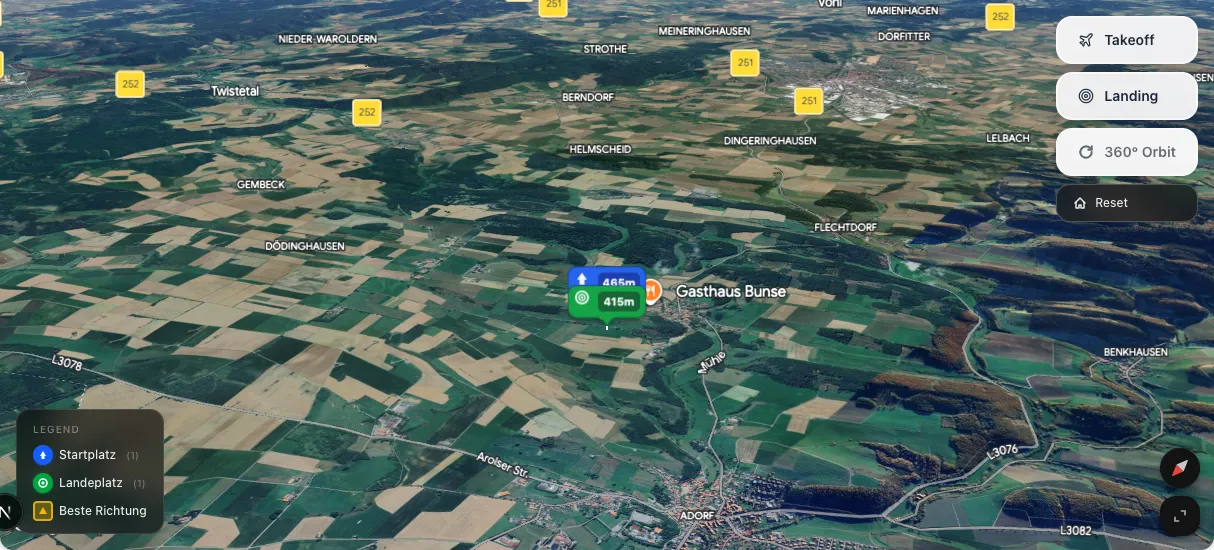 3D terrain map preview