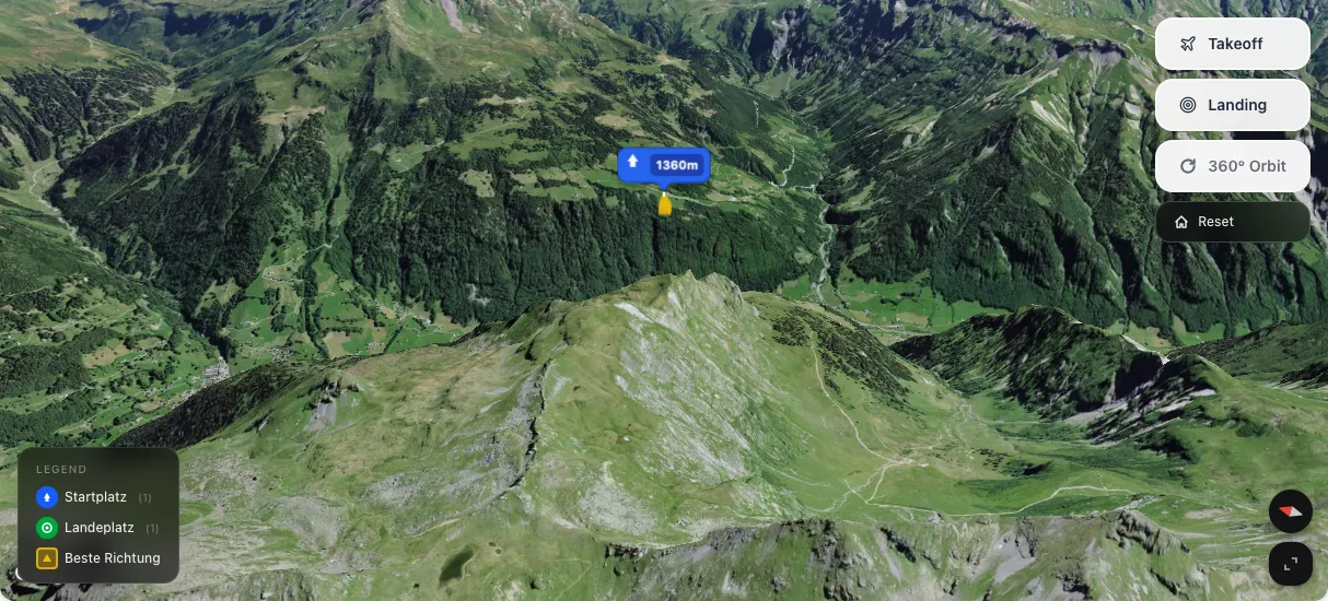 3D terrain map preview